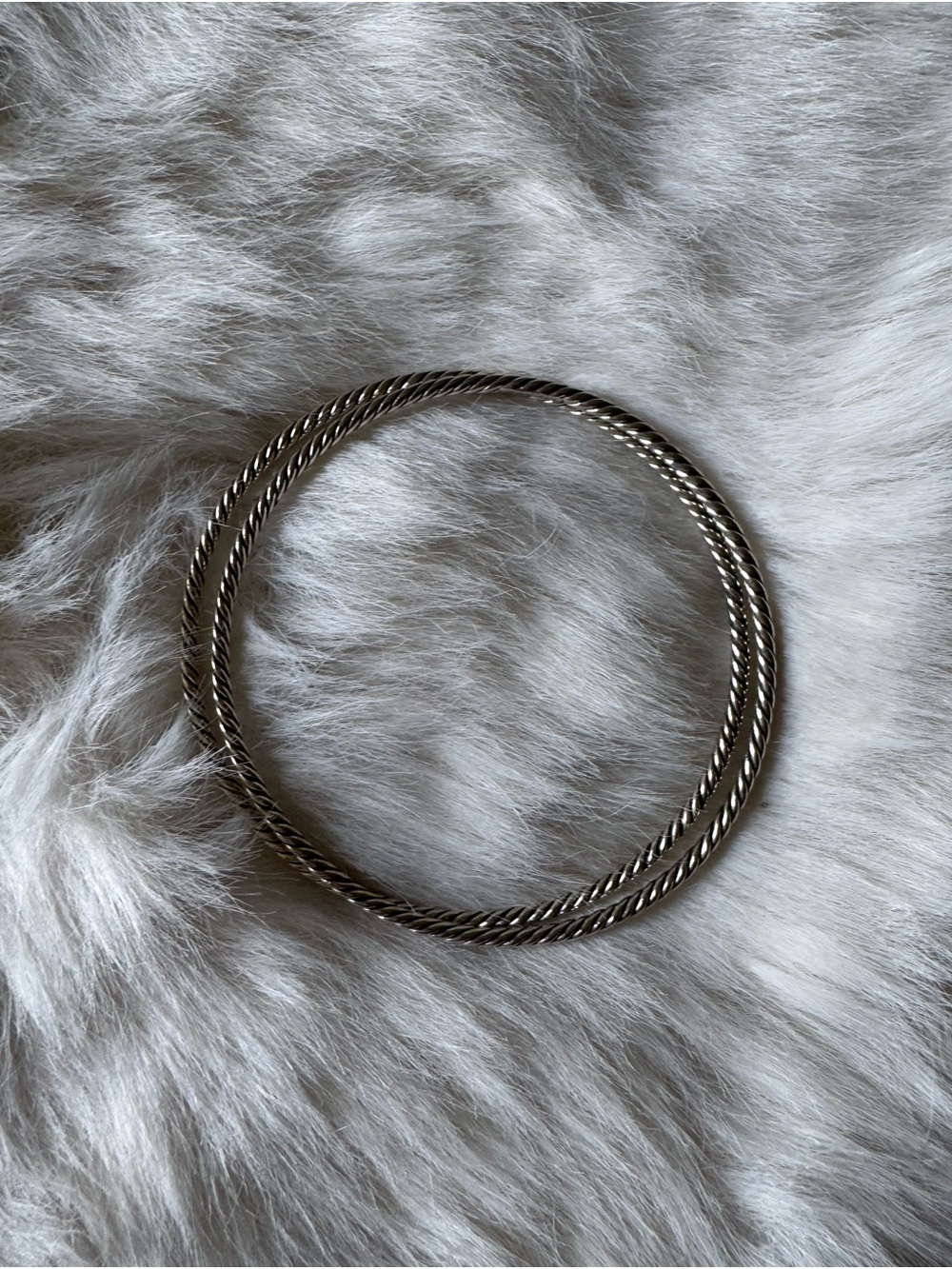 David Yurman Twisted Cable Bangle Bracelets in Sterling Silver Tone in bundle